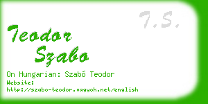 teodor szabo business card